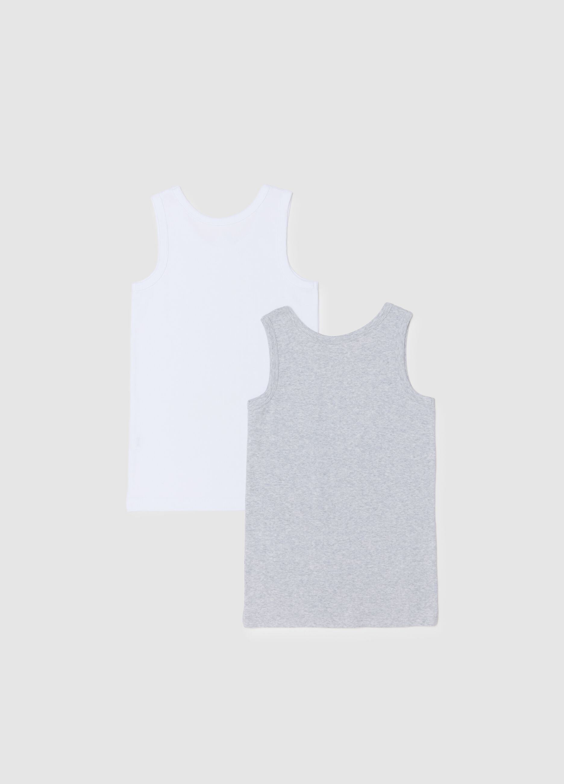 Bipack multicolour vest tops for boys in pure cotton regular fit