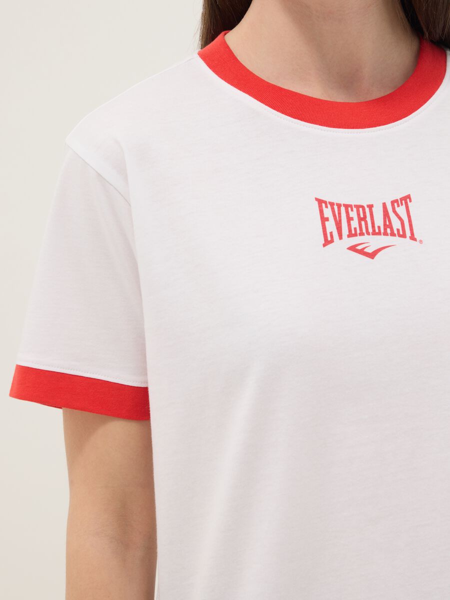 T-shirt in puro cotone bianco regular fit con finiture rosse_3