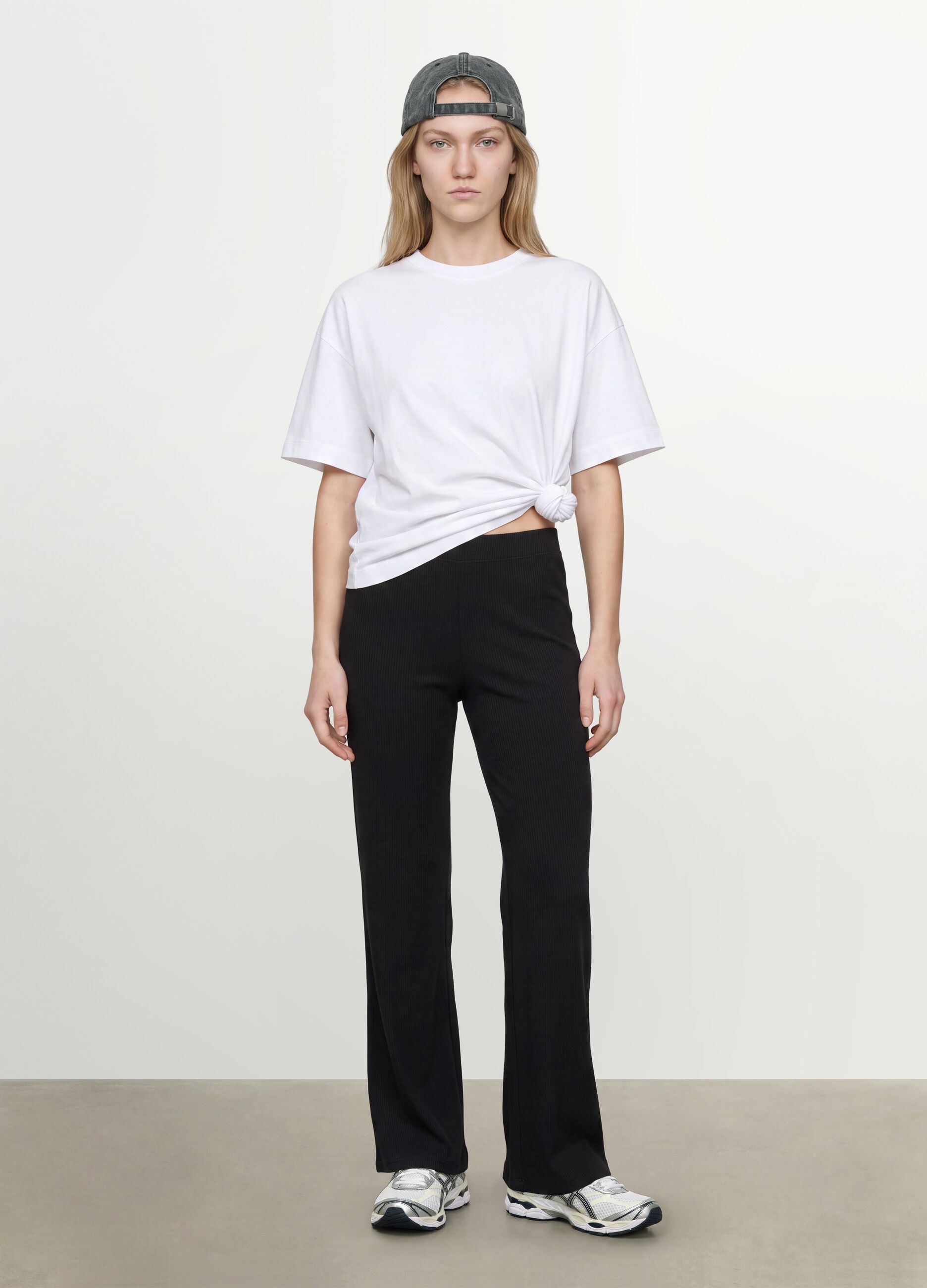 T-shirt over fit bianca in puro cotone a maniche corte
