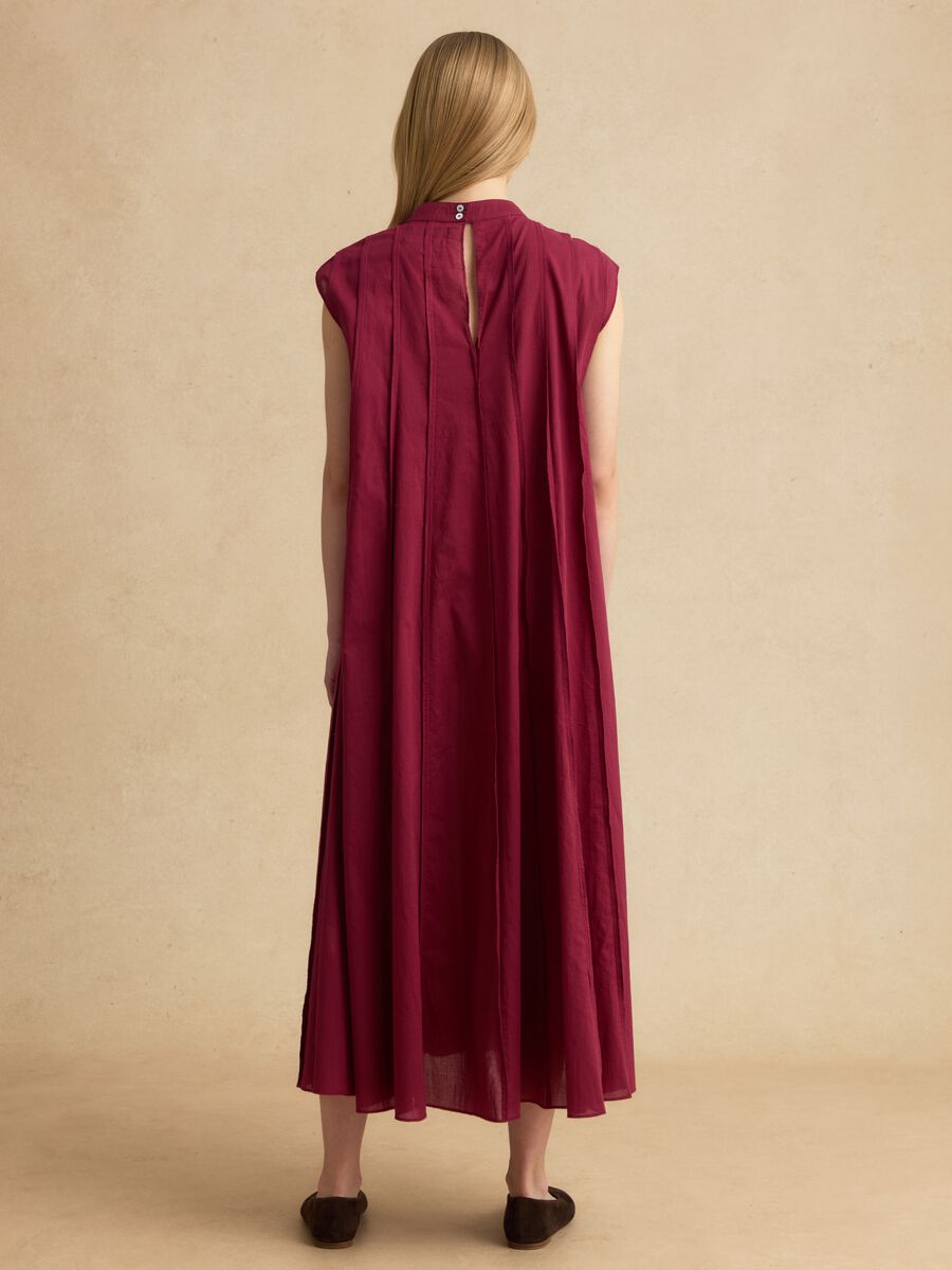 Red pure cotton midi dress_2