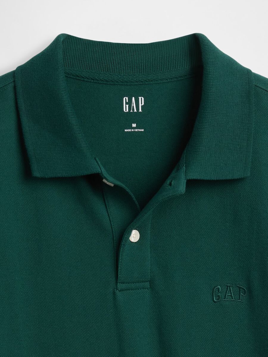 Green short-sleeve stretch polo shirt_4