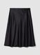 Black satin midi skirt in stretch fabric_4
