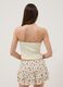 Yellow stretch cotton fitted lace top_3