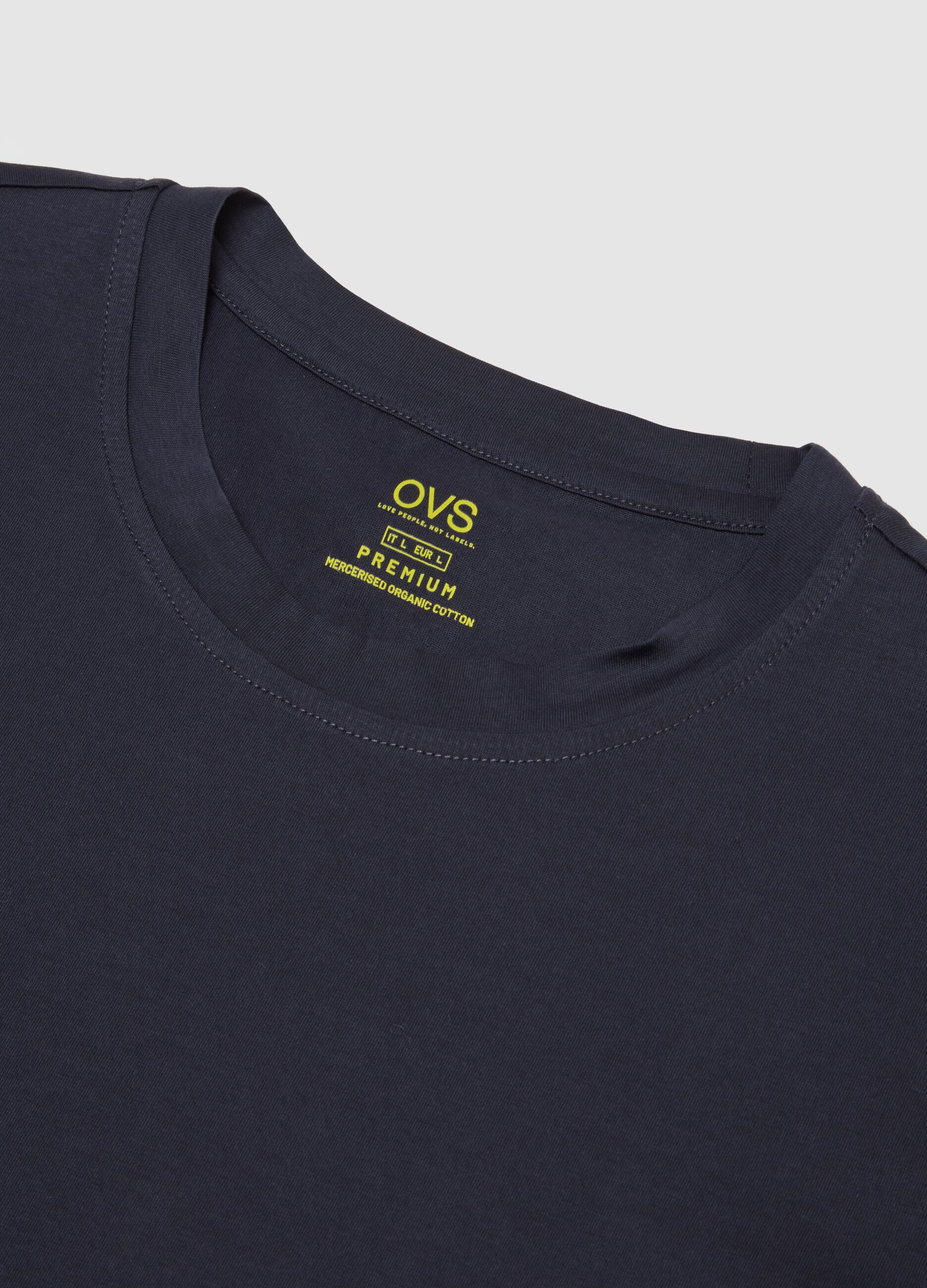 Blue pure cotton T-shirt regular fit