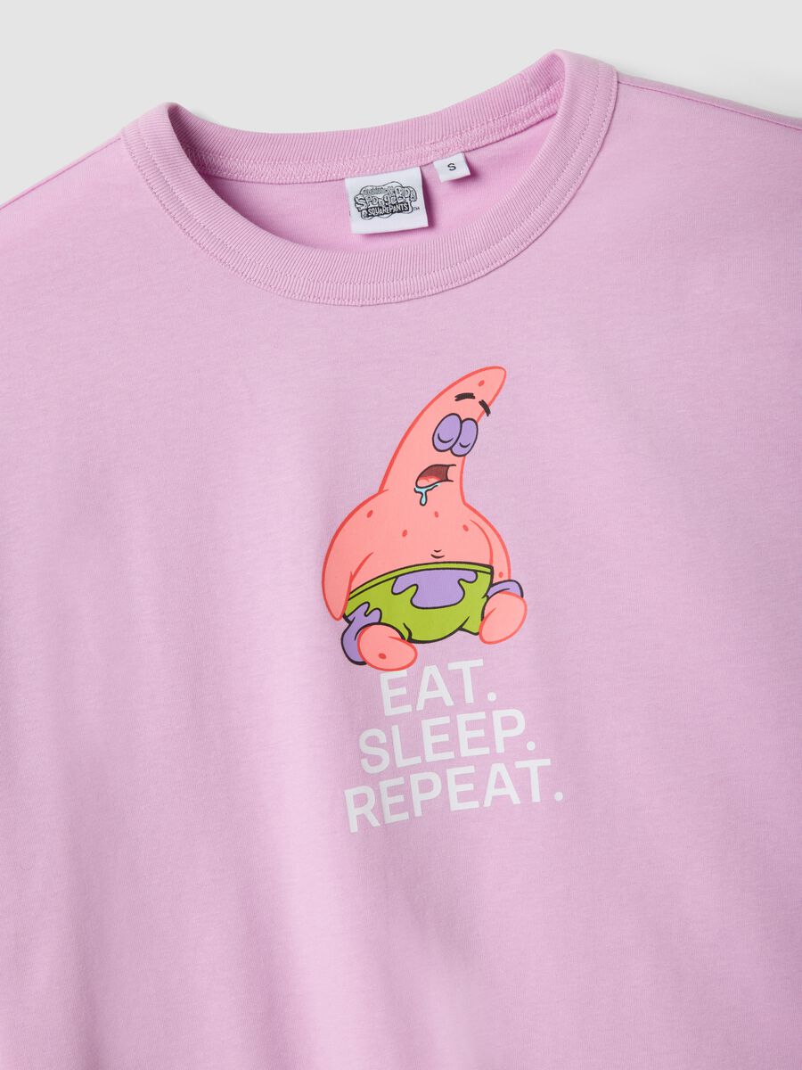 Regular fit pink pure cotton T-shirt with Patrick Star print_5