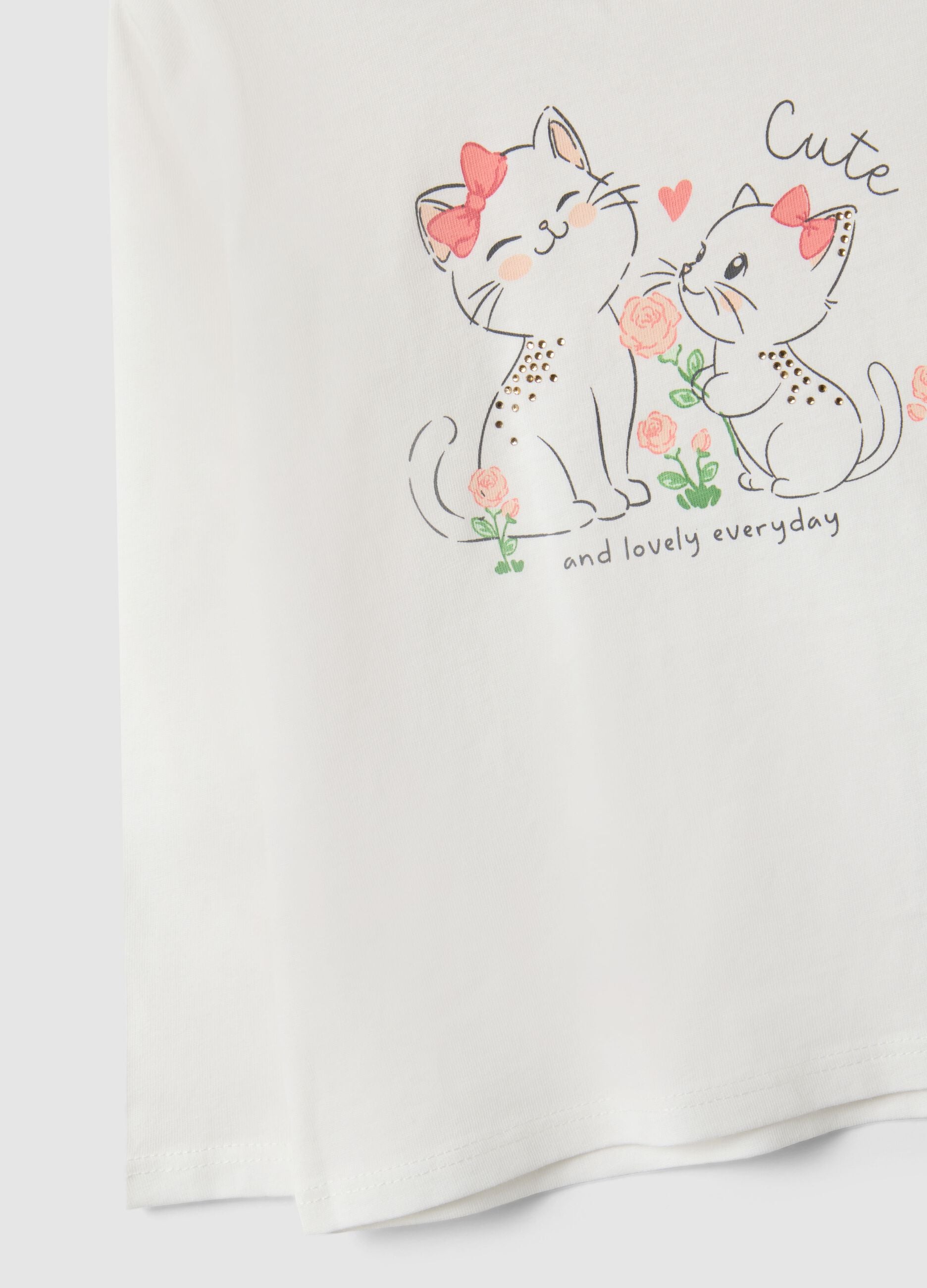 White long-sleeve pure cotton T-shirt