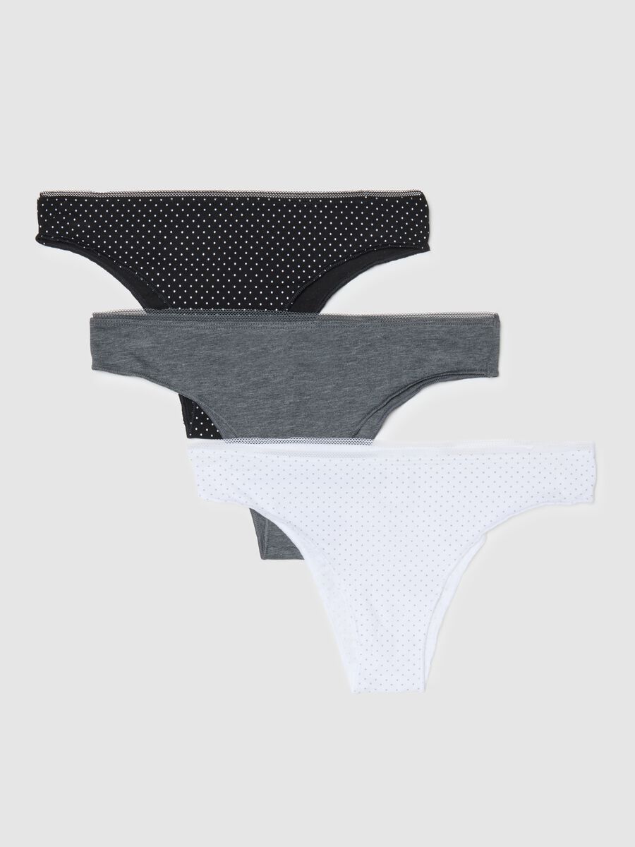 Three-pack Brazilian briefs in multicolour cotton blend regular fit_4