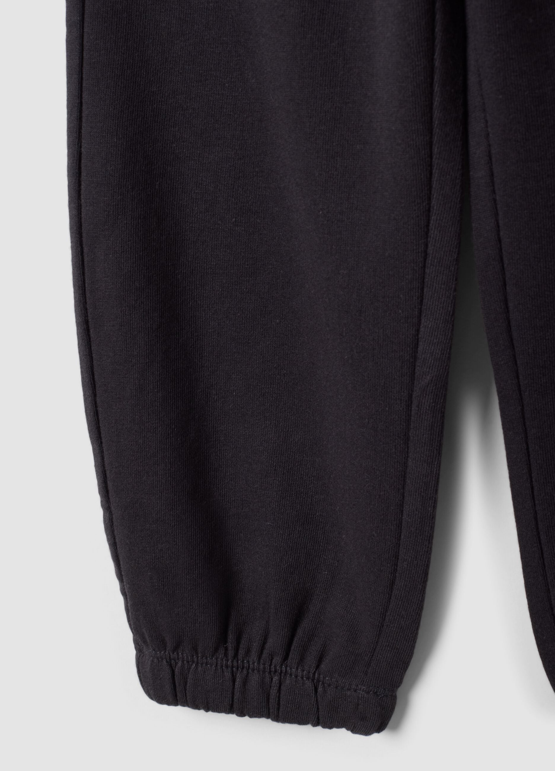 Black pure cotton regular-fit joggers for girls