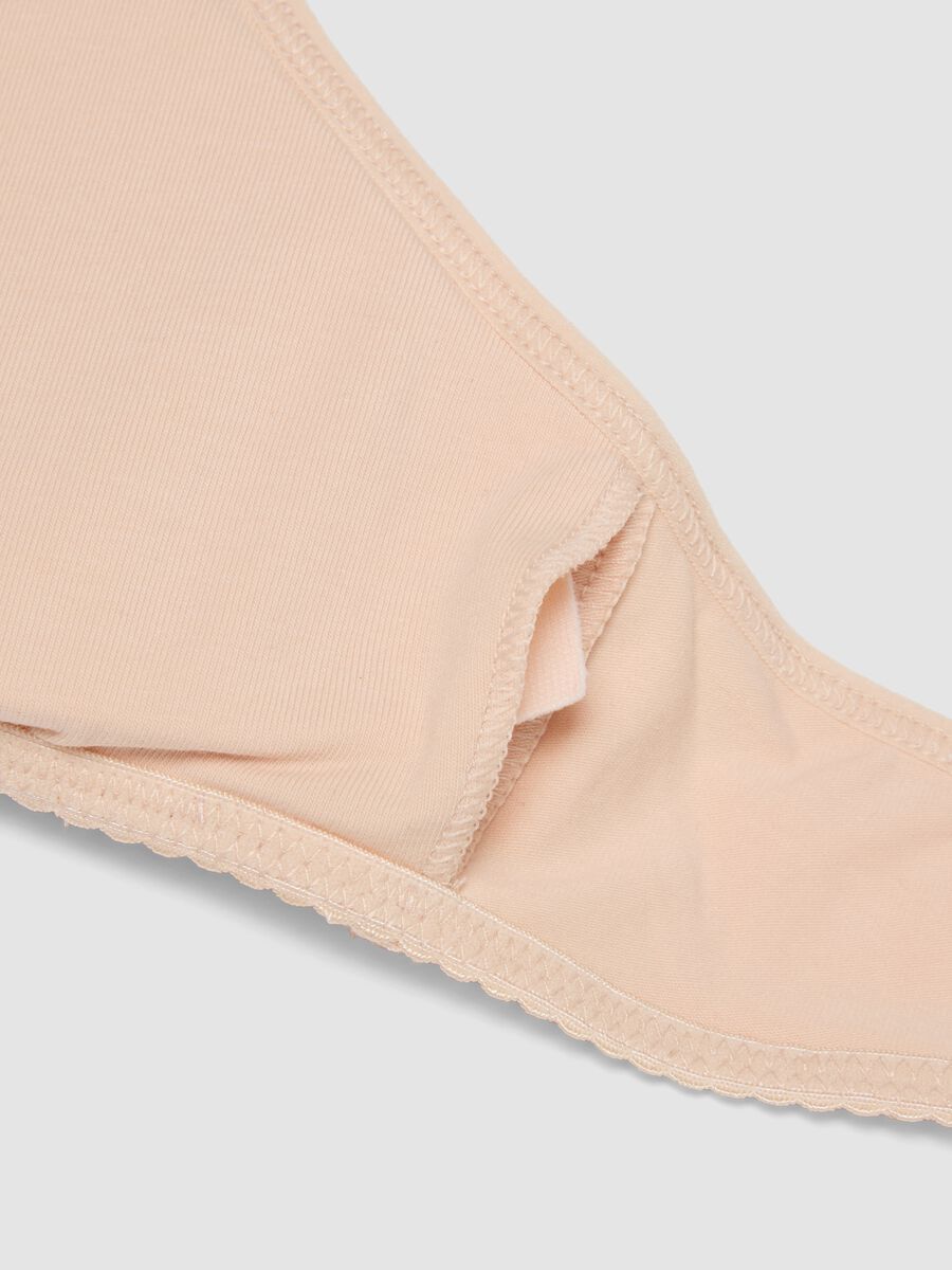 Beige stretch organic cotton bra for girls_3