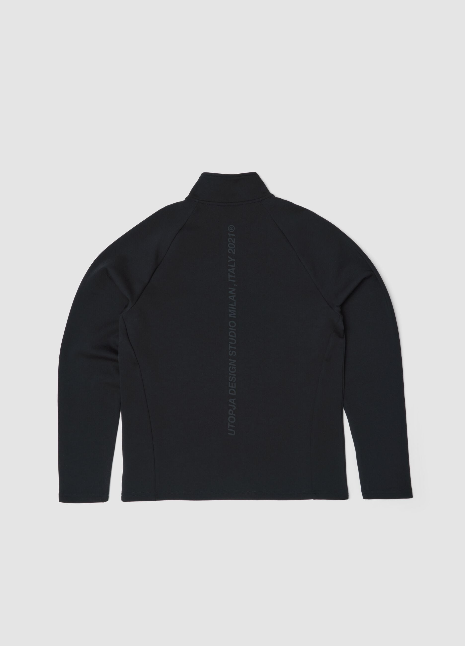Technical Half-Zip Sweater &ndash; Fitted Black