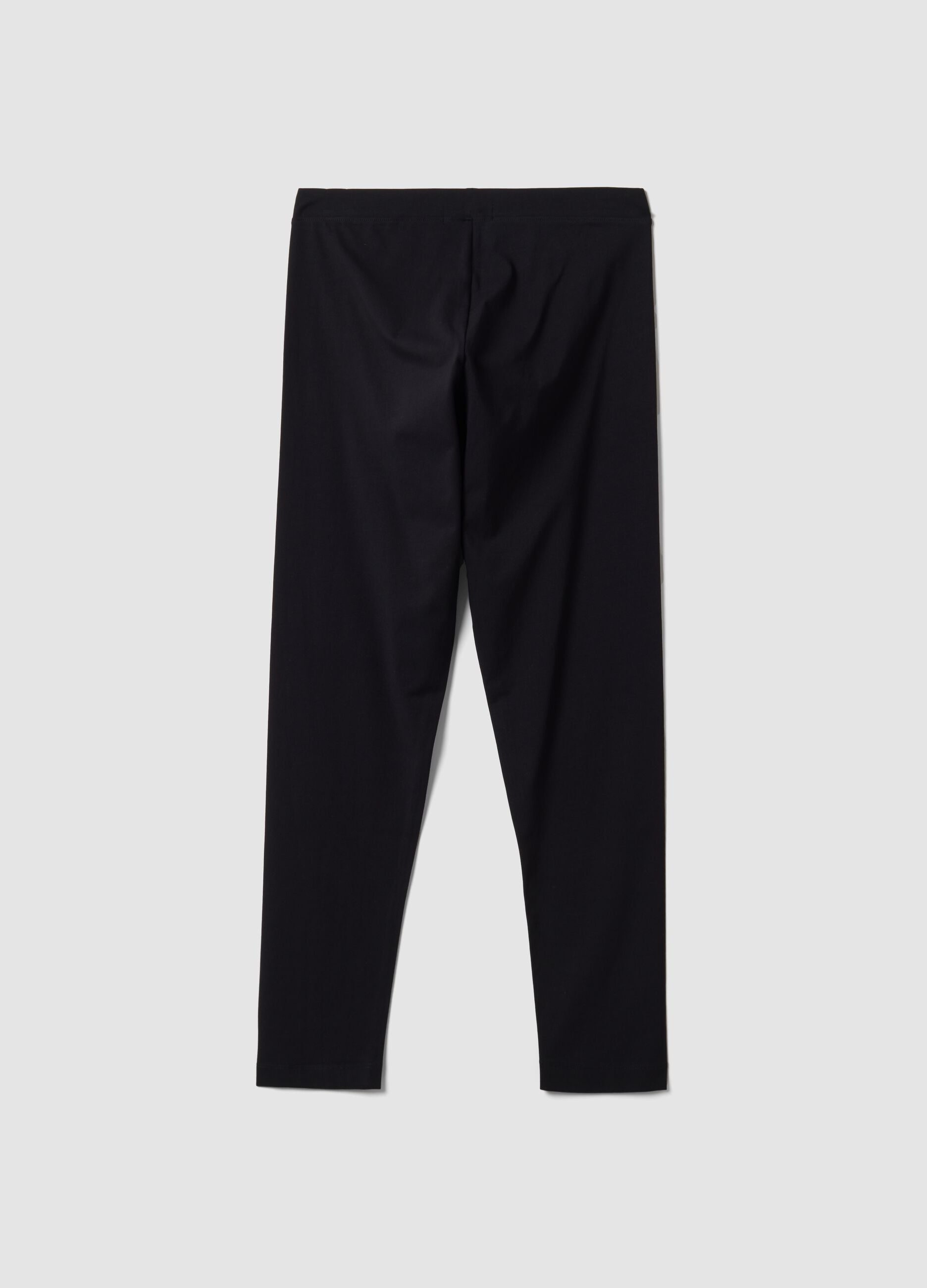 Black skinny-fit stretch cotton leggings