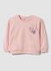 Pink oversized pure cotton sweatshirt with heart print for baby girl_0