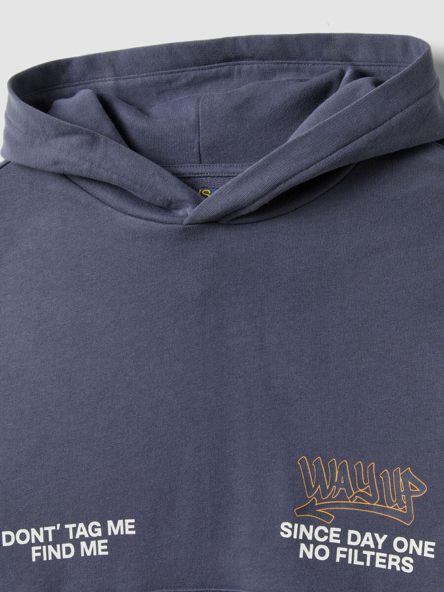 Grey oversized pure cotton hoodie for boys_4