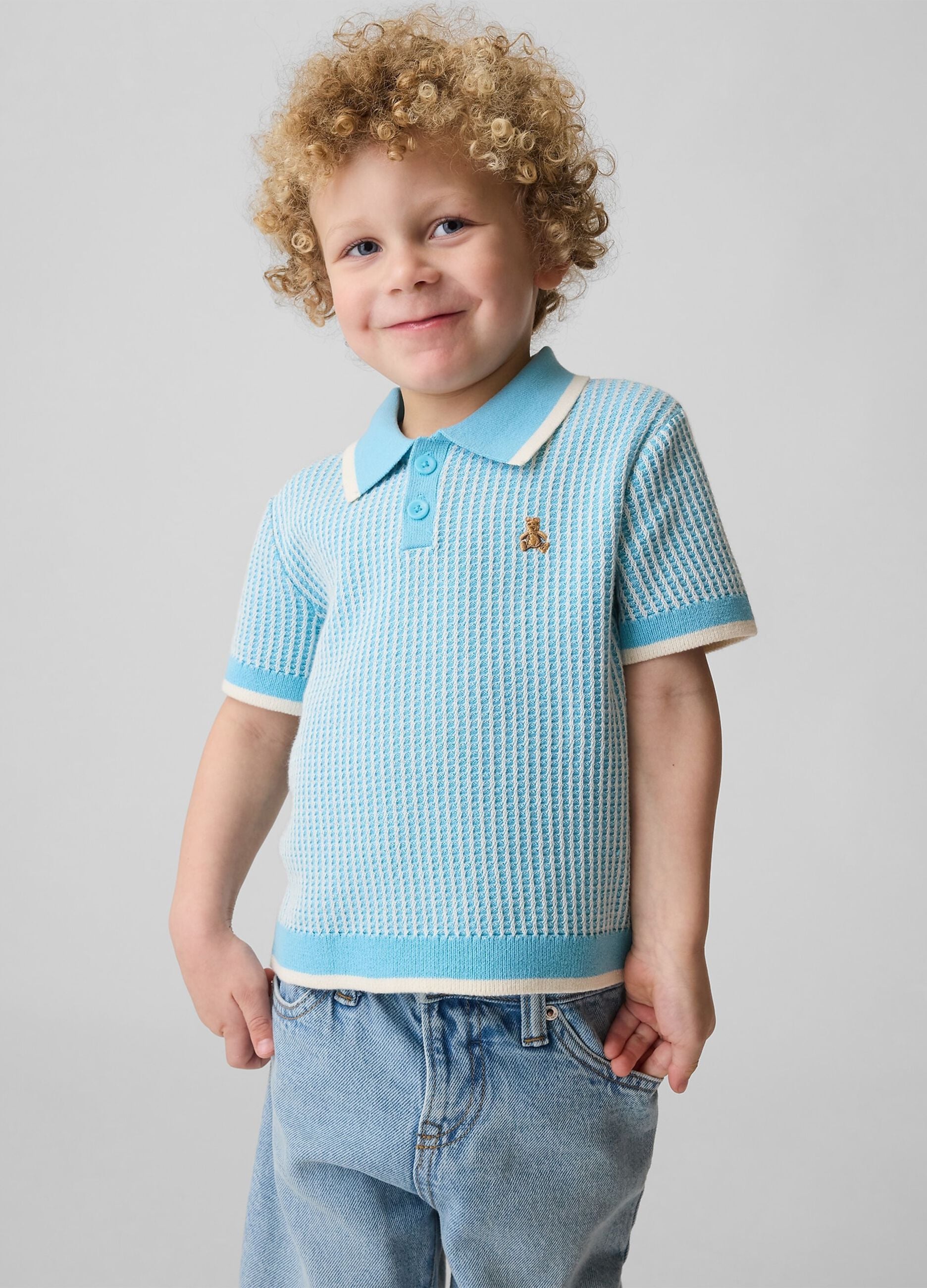 Short-sleeve pure cotton polo shirt