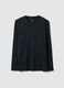 Black long-sleeve T-shirt in 100% organic cotton with crew neck_4