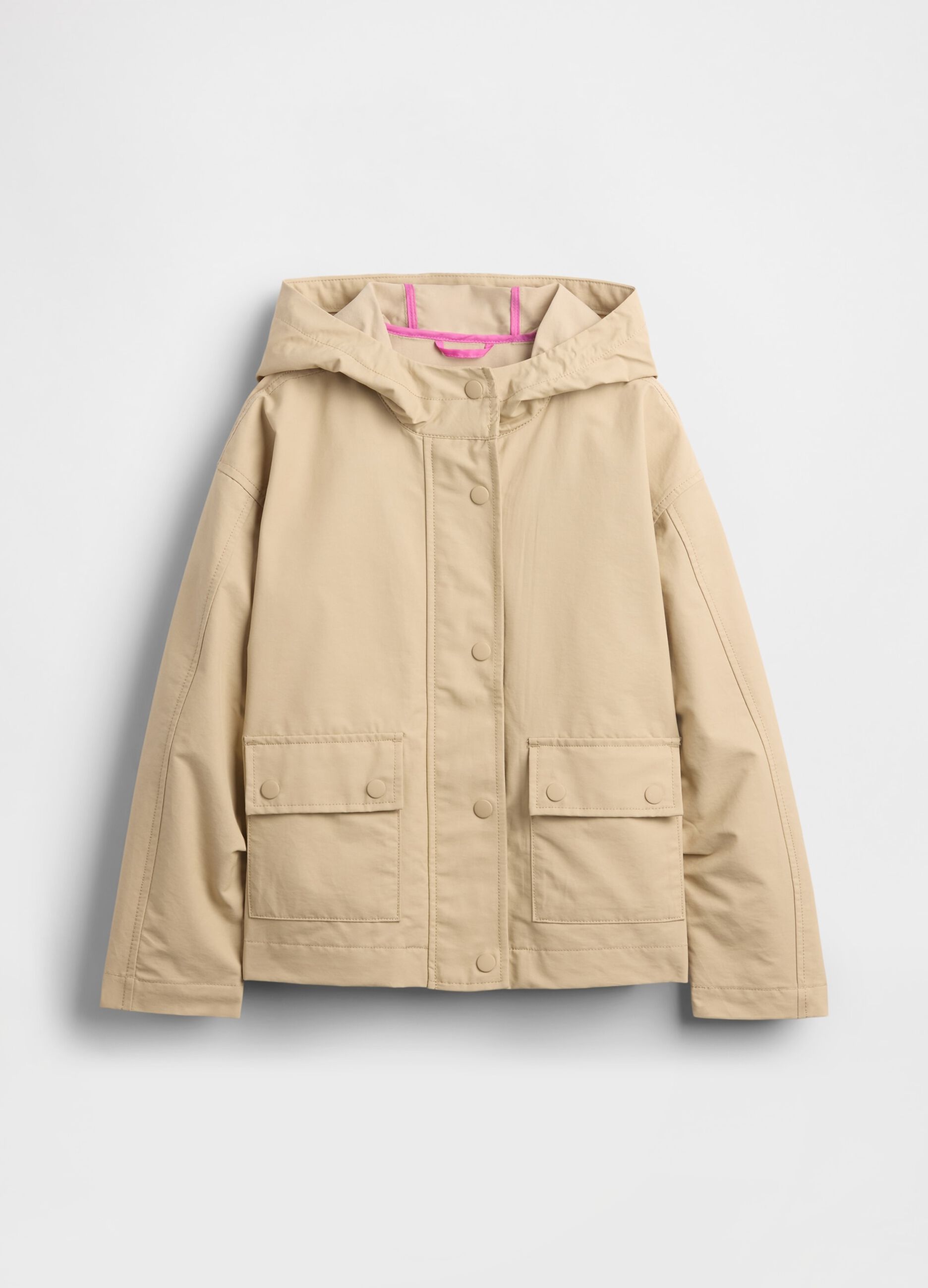 Beige hooded jacket for girls