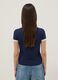 Regular fit blue stretch cotton T-shirt with print_3