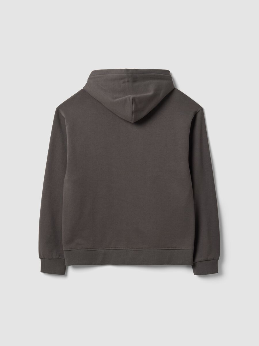 Grey organic cotton zip-up hoodie for boys, relaxed fit_5
