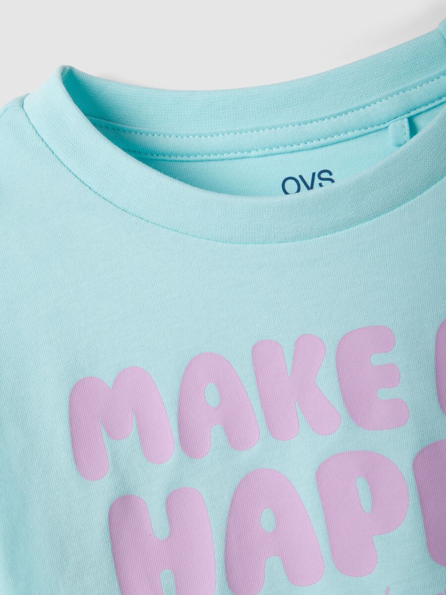 Girl's blue boxy fit pure cotton T-shirt with print_2