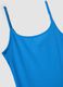 Blue fitted ribbed stretch modal dress with straps_5