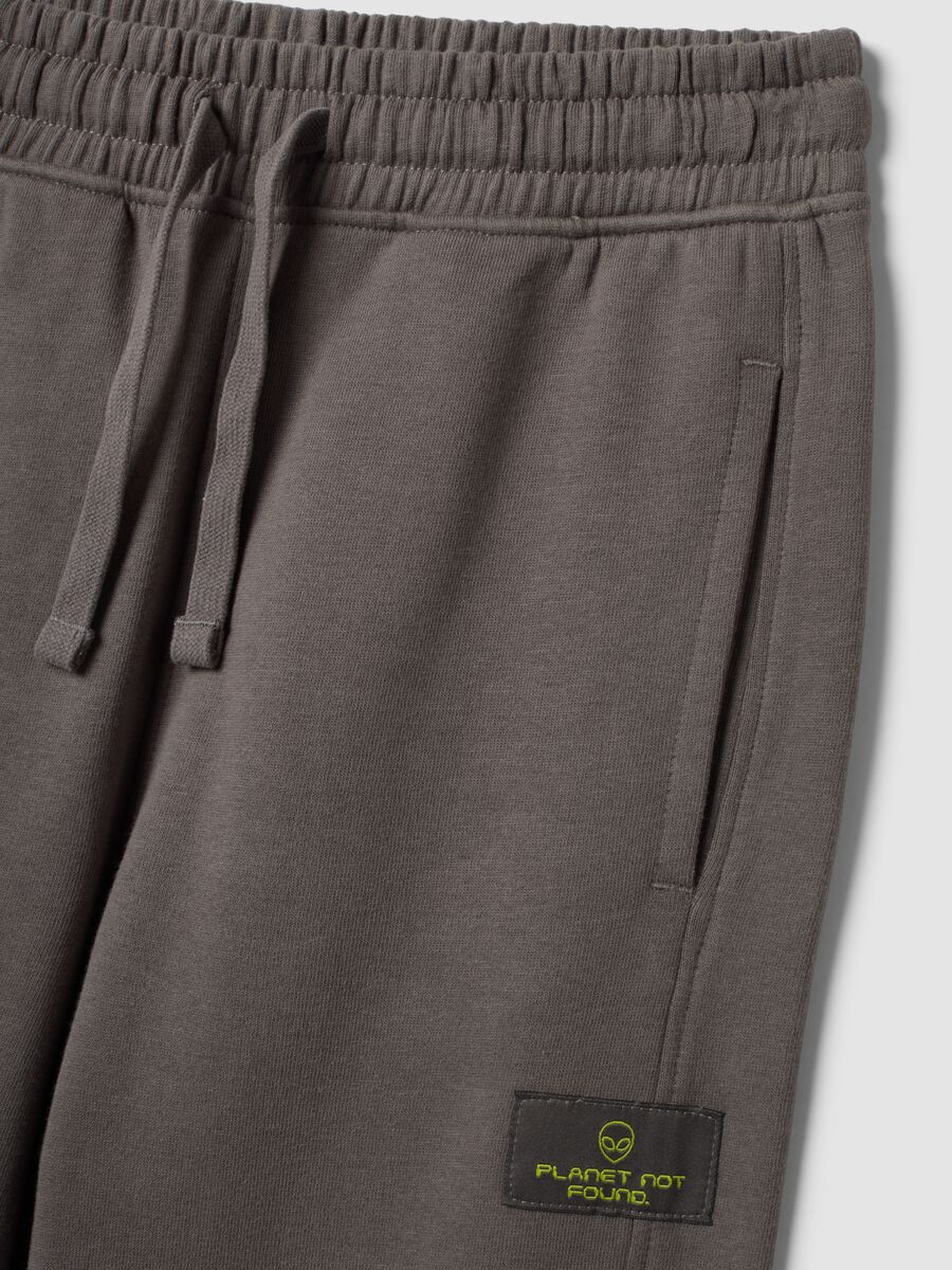 Grey pure cotton oversized joggers for boys_1