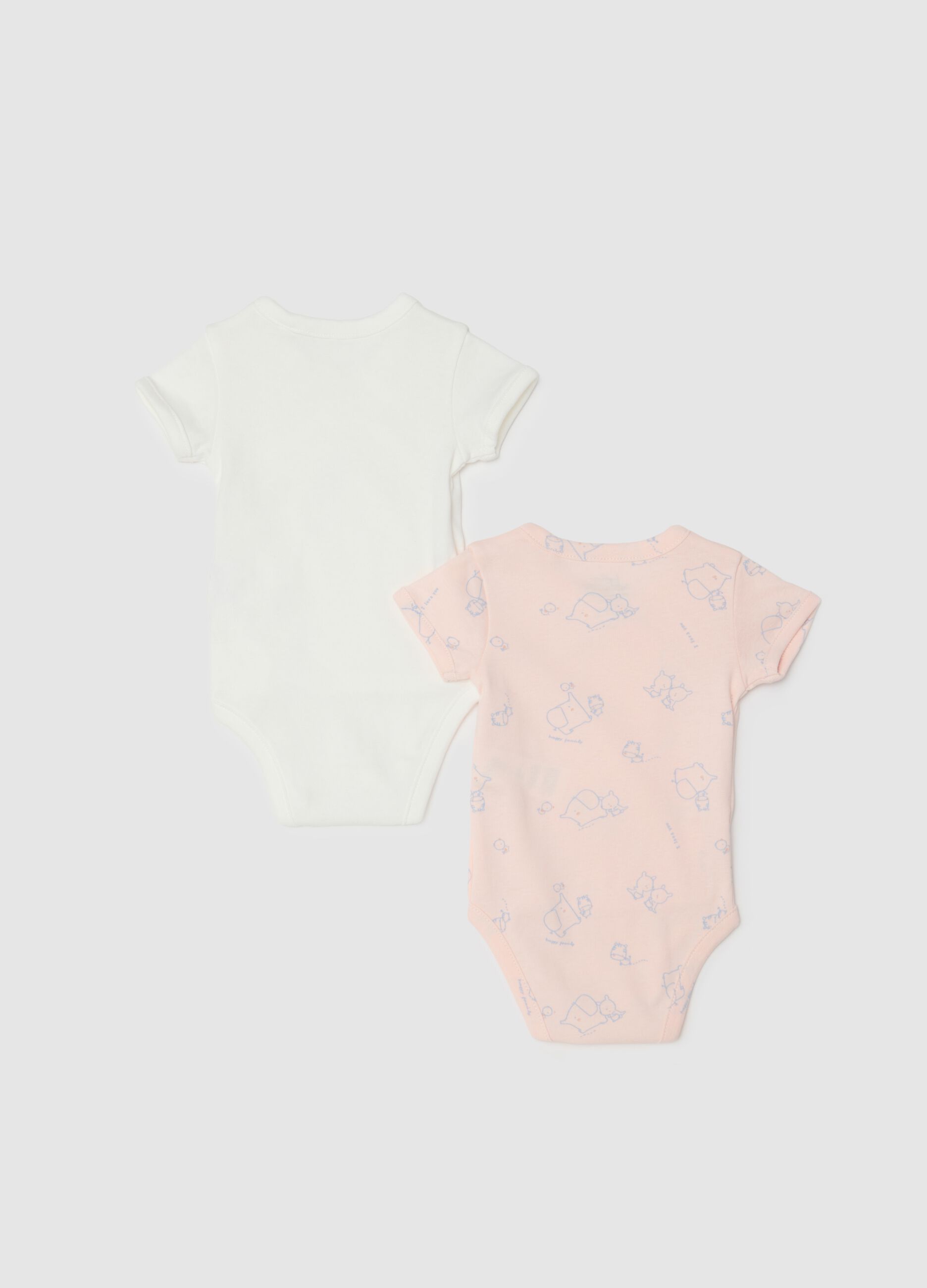 Multicolour pure cotton bodysuit twin pack for baby girls