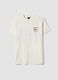 White pure cotton short-sleeve T-shirt with Ford print_4