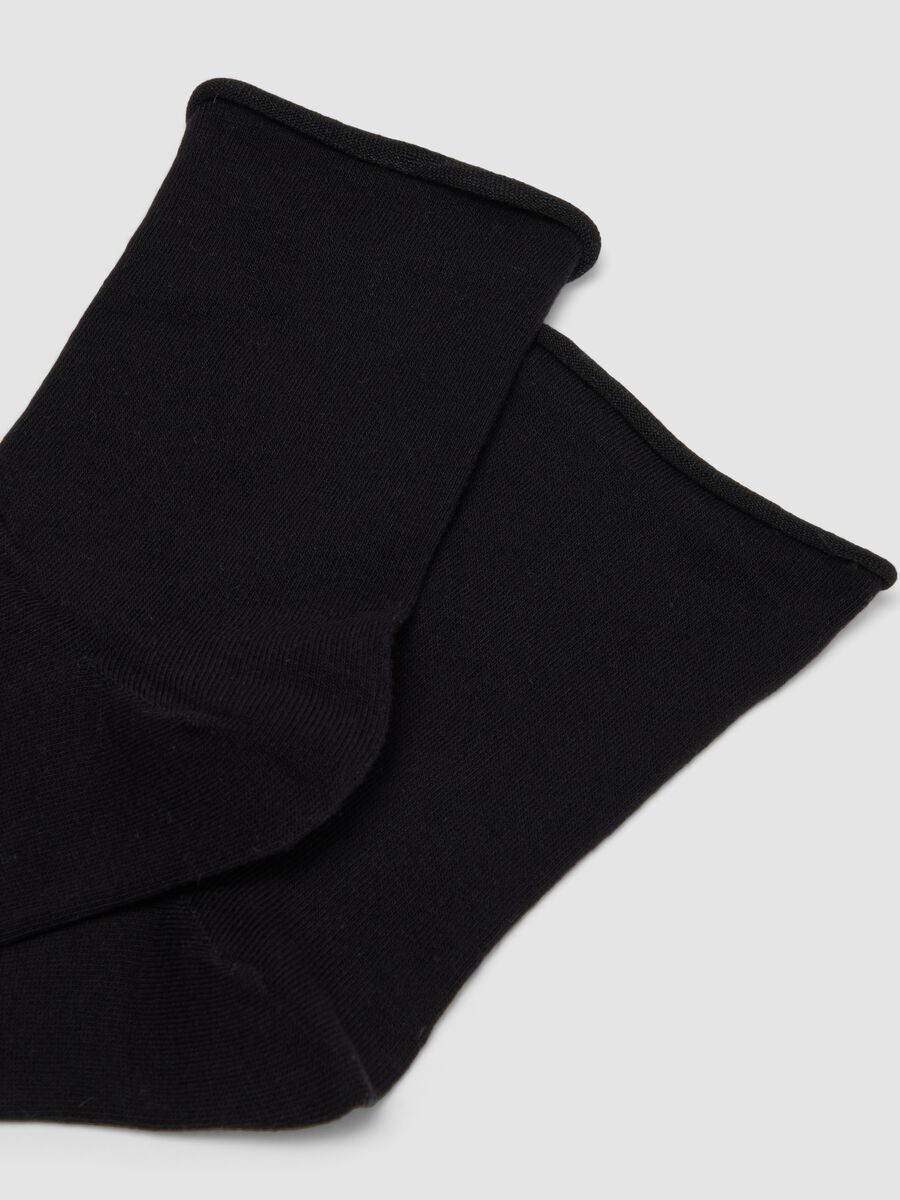 2-pack black socks in organic cotton jersey blend_2