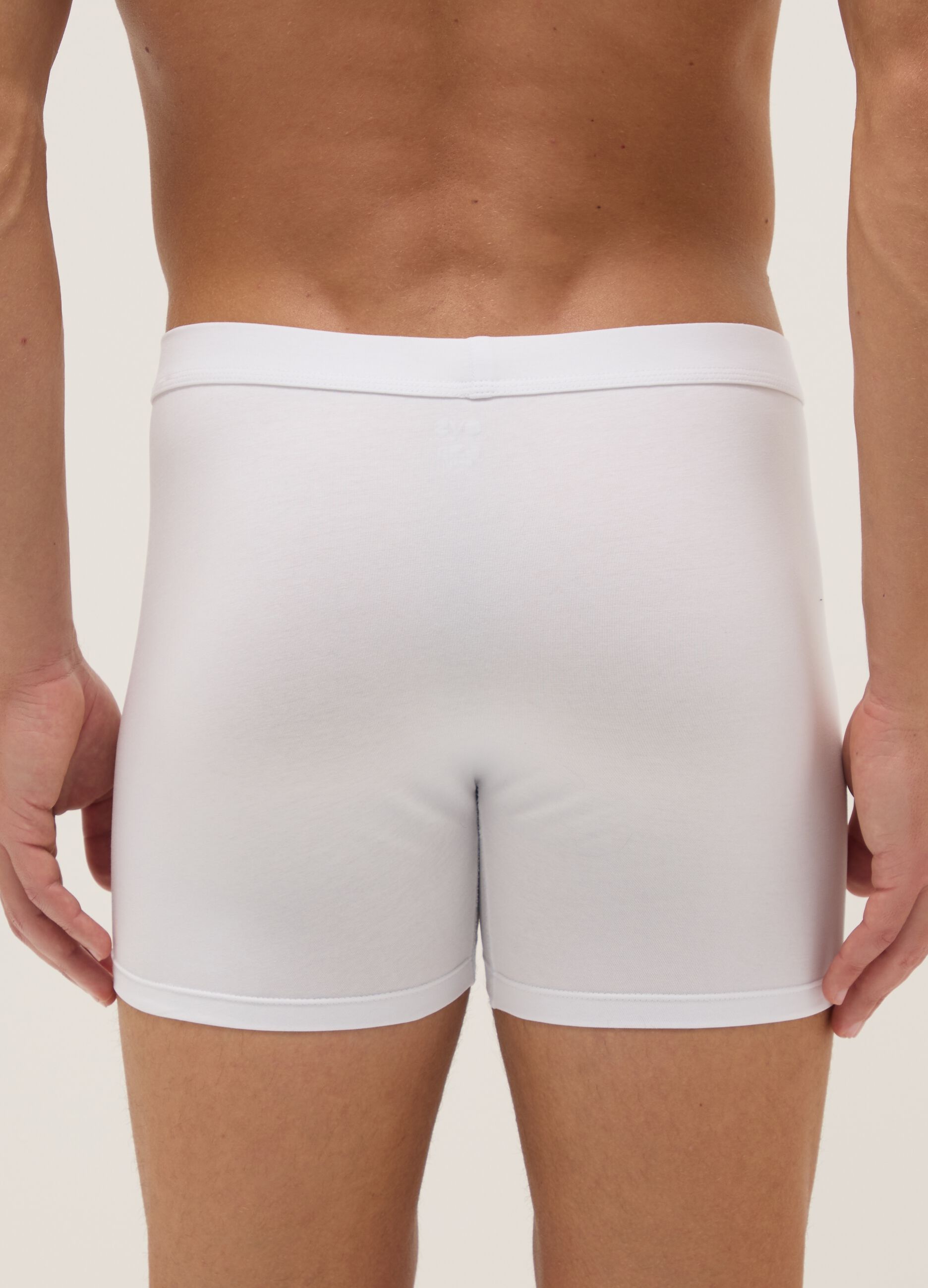 2-pack white midi boxer briefs in stretch Supima cotton, regular fit