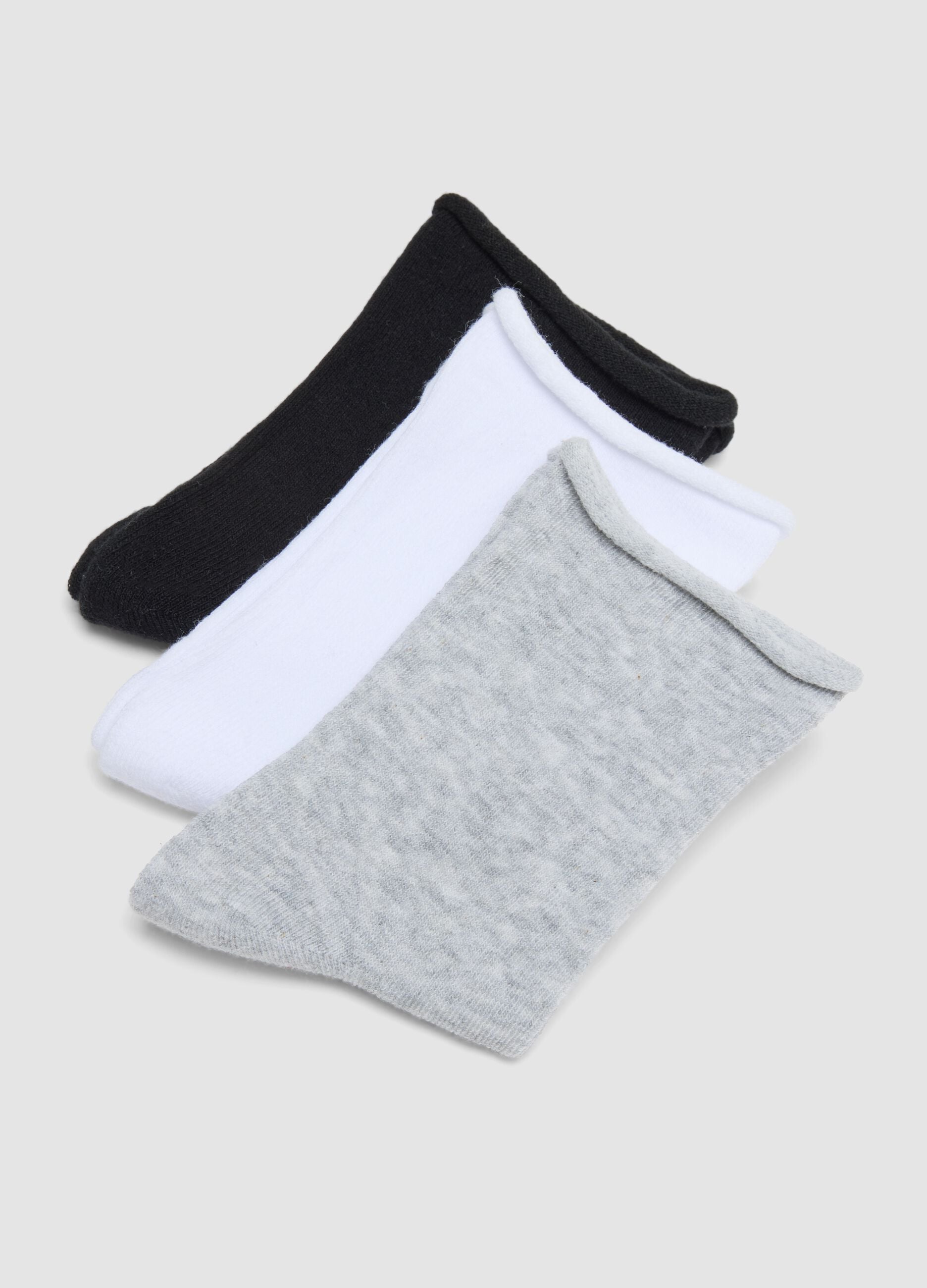 Multipack of five multicolour mid-calf socks in stretch organic cotton