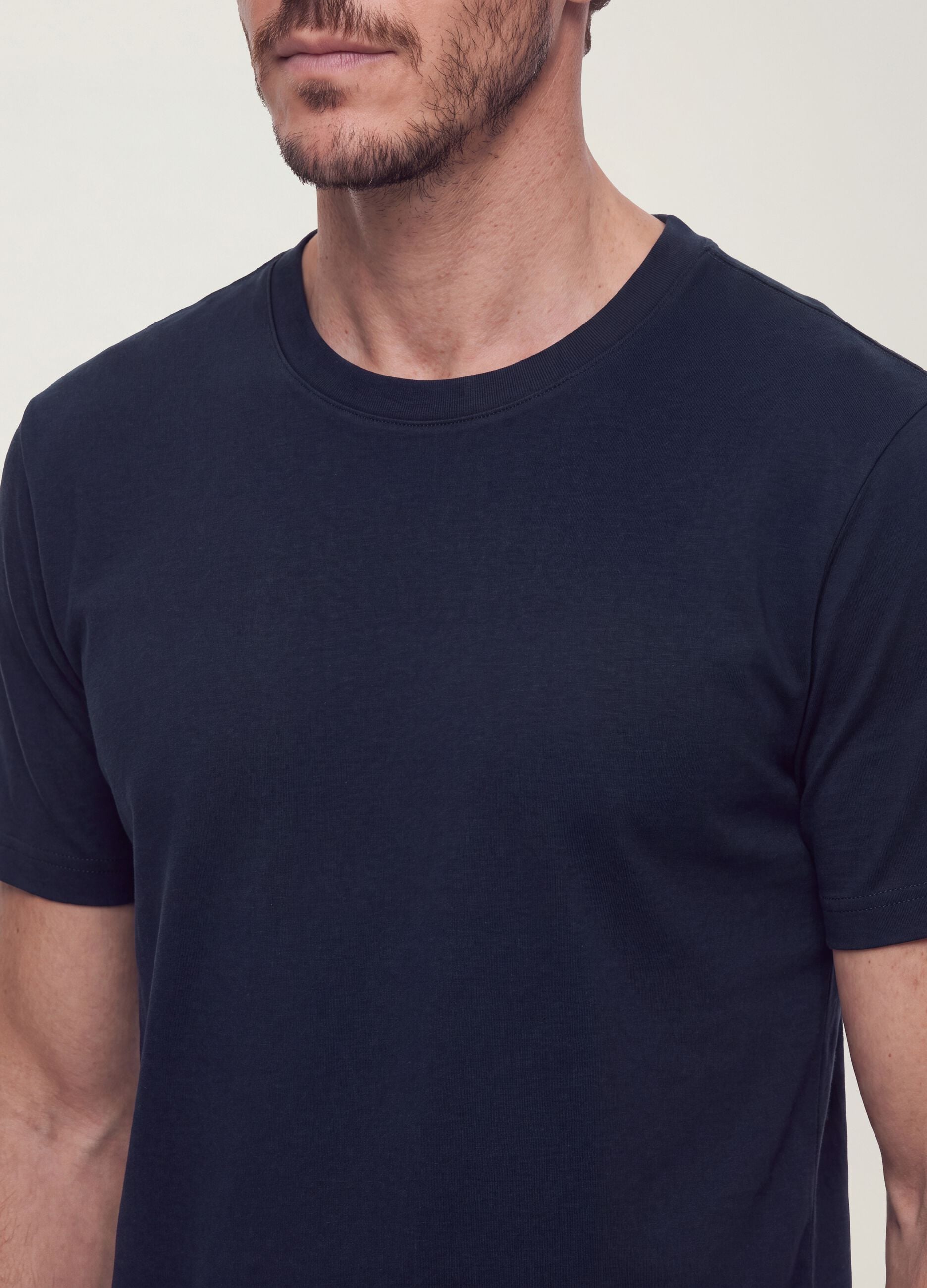 The Iconic Tee blue pure cotton short-sleeve T-shirt, regular fit