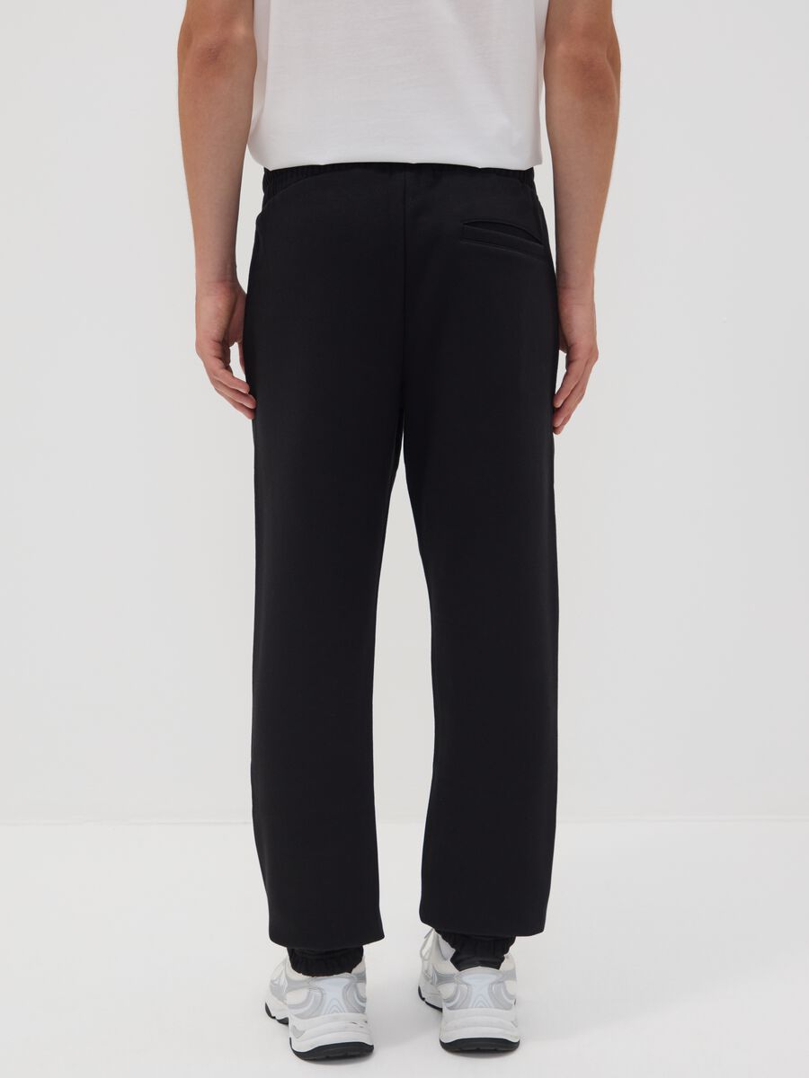 Black cotton-blend joggers with logo_2