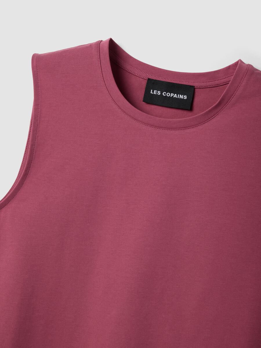 Pink cotton-blend tank top_5