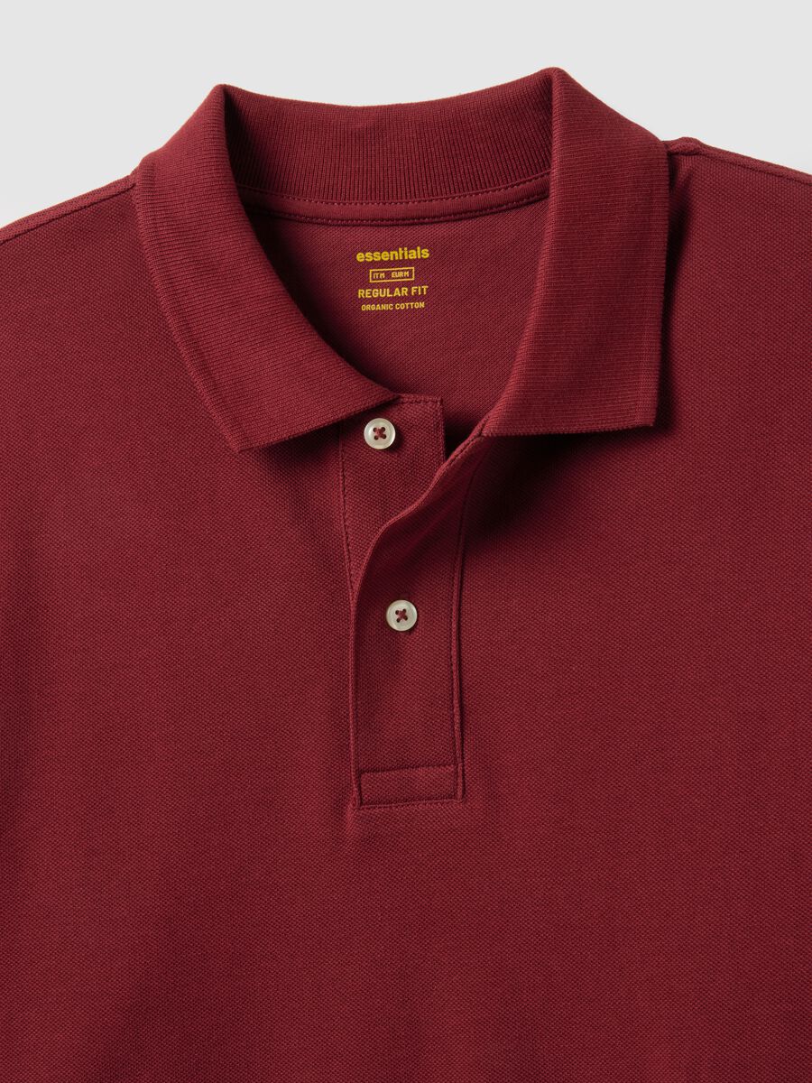 Red pure cotton polo shirt regular fit_5