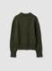 Green wool-blend cardigan with polo collar_6