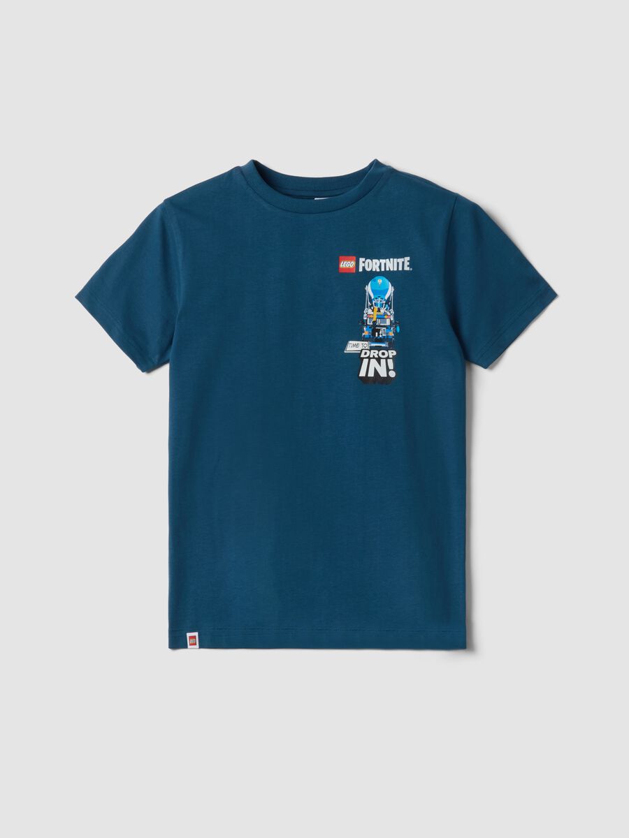 T-shirt in puro cotone blu da bambino regular fit con stampe_3