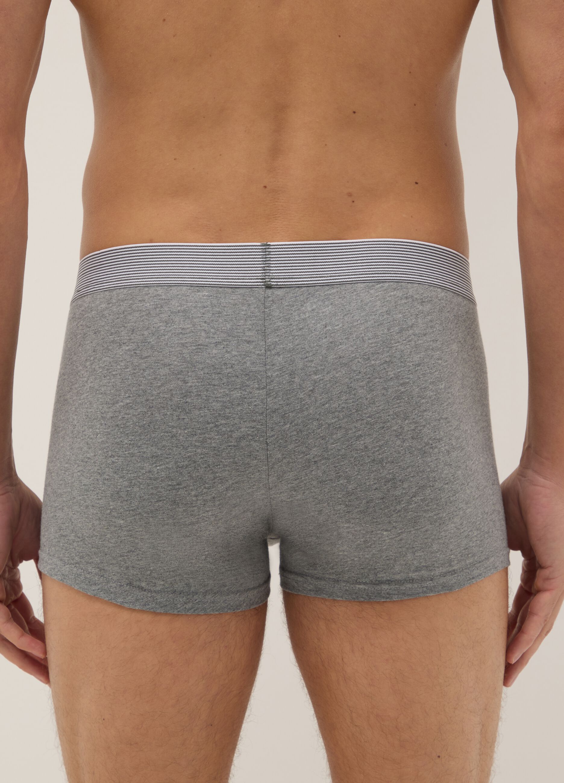 Three-pack of multicolor regular fit stretch cotton boxers