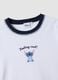 White stretch cotton T-shirt with Stitch print, regular fit_5
