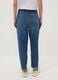 Blue pure cotton denim jeans with paperbag waist, baggy fit_2