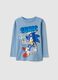 Blue pure cotton children's t-shirt with Sonic regular fit_0