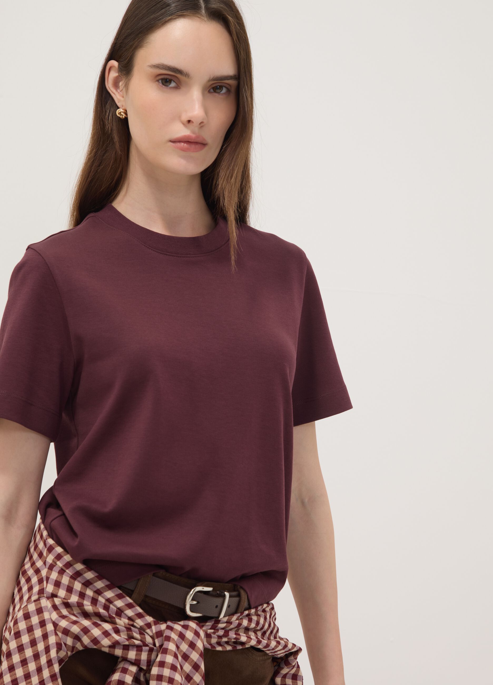 T-shirt The Iconic Tee viola in puro cotone relaxed fit