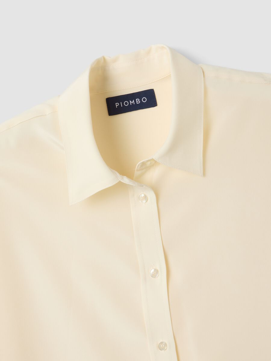 Beige pure silk shirt with classic collar and regular fit_1