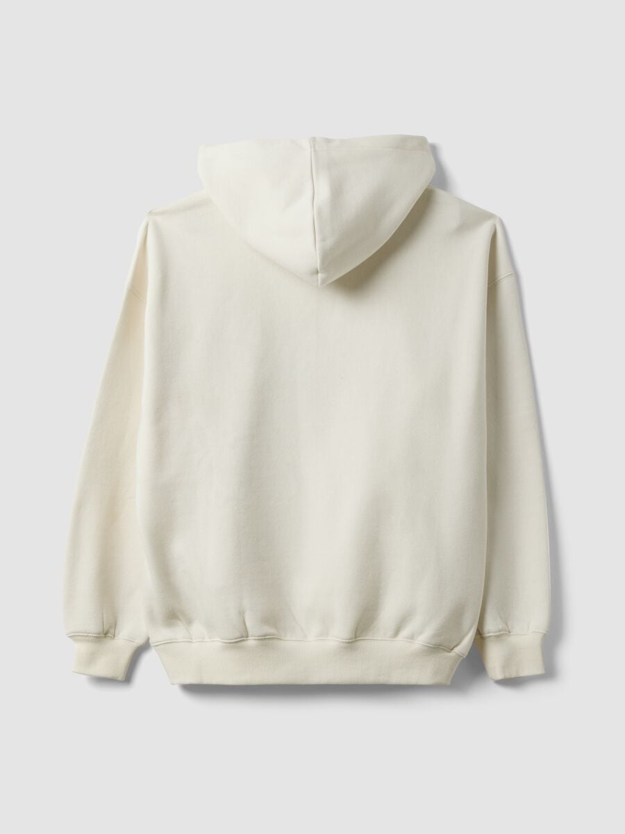 White cotton-blend hoodie with Chicago Bulls print_2
