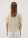 Beige short-sleeved pure cotton T-shirt with embroidery_3