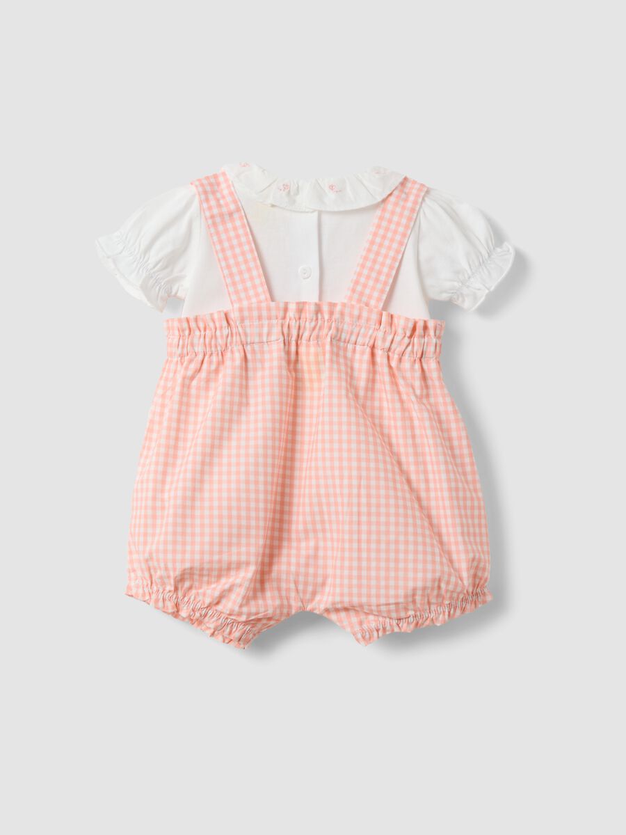 Completo rosa e bianco in puro cotone con ricamo Winnie The Pooh da neonata_1