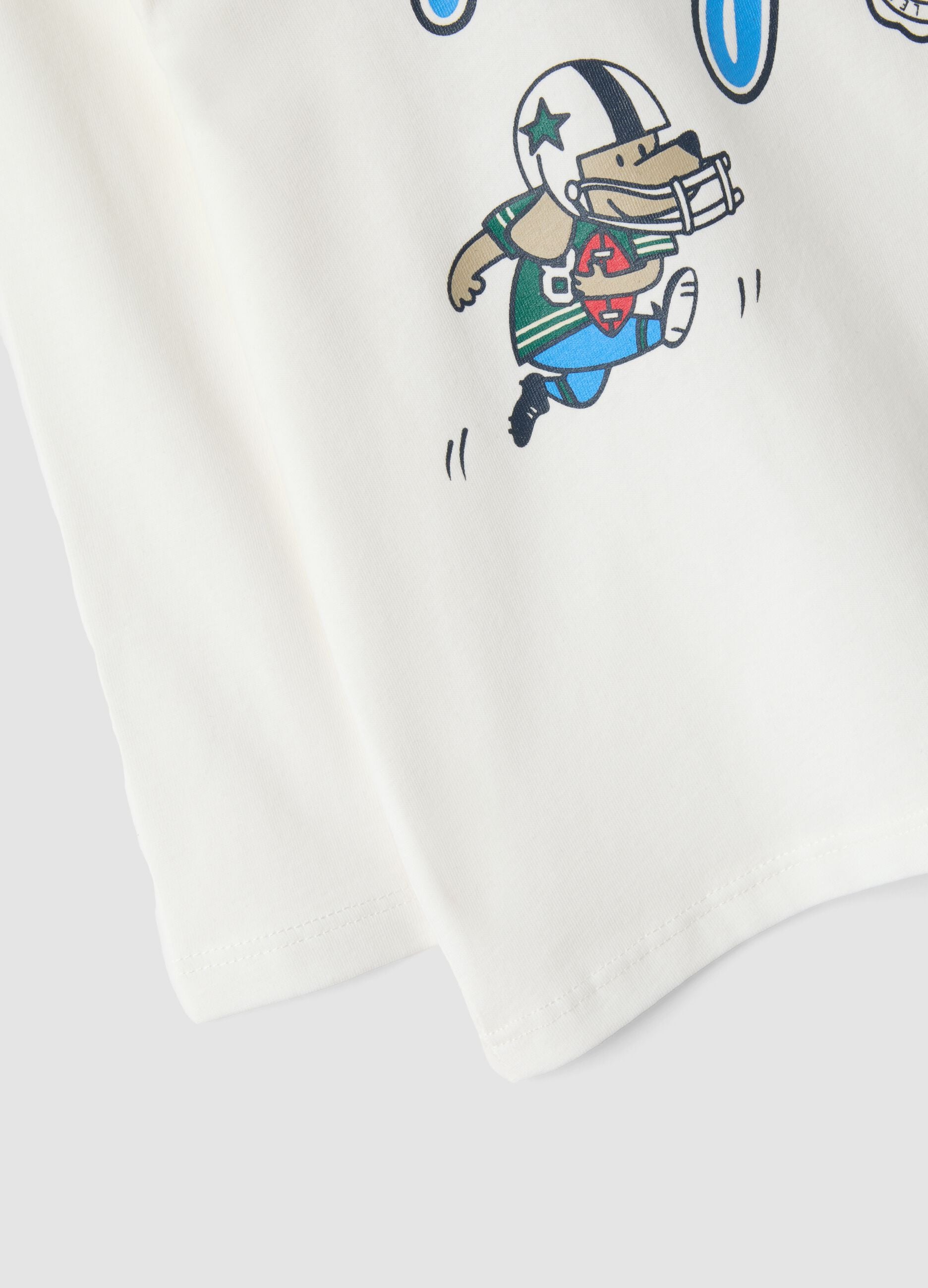 White organic cotton T-shirt with puppy print for baby boy