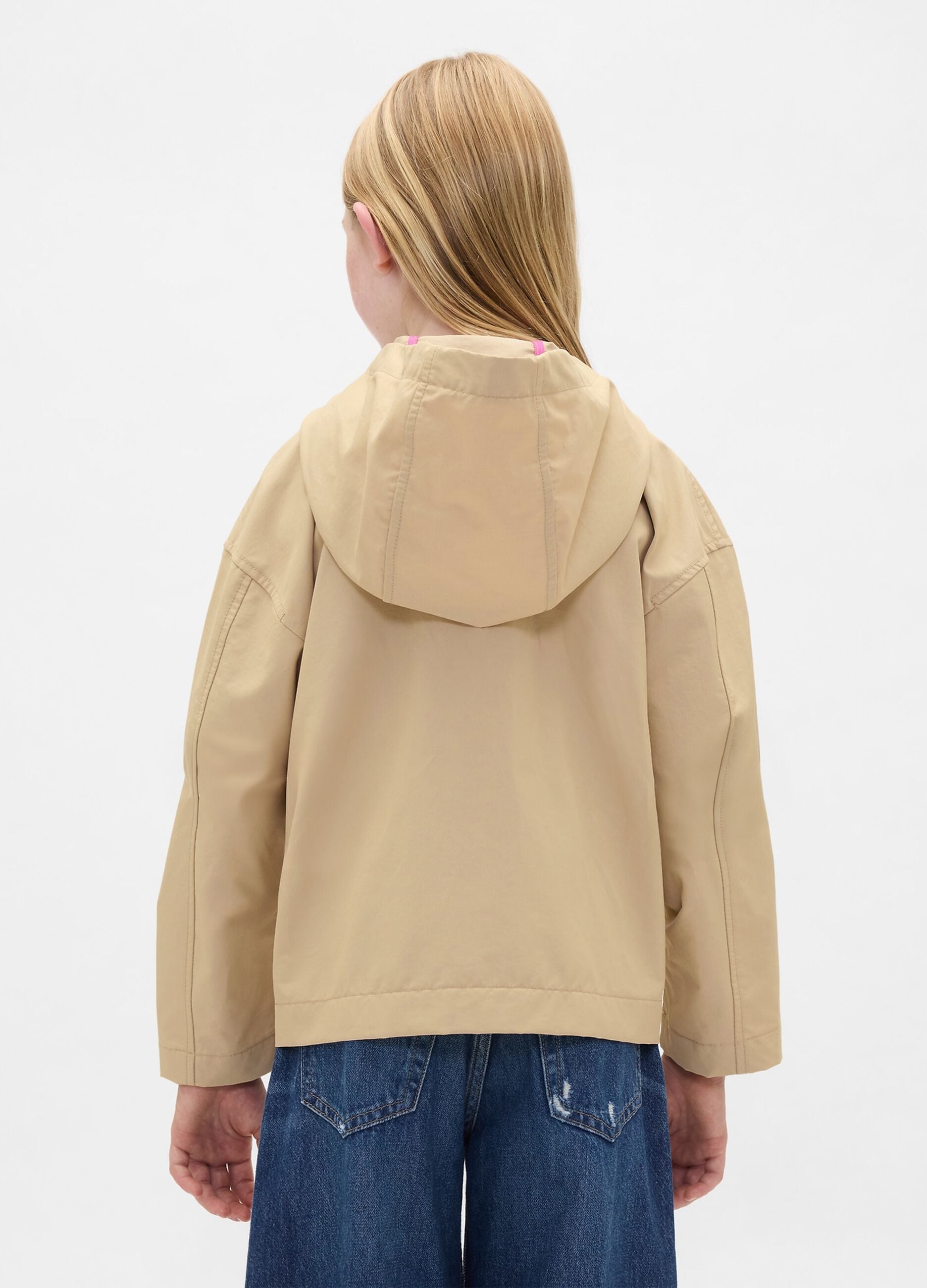 Beige hooded jacket for girls