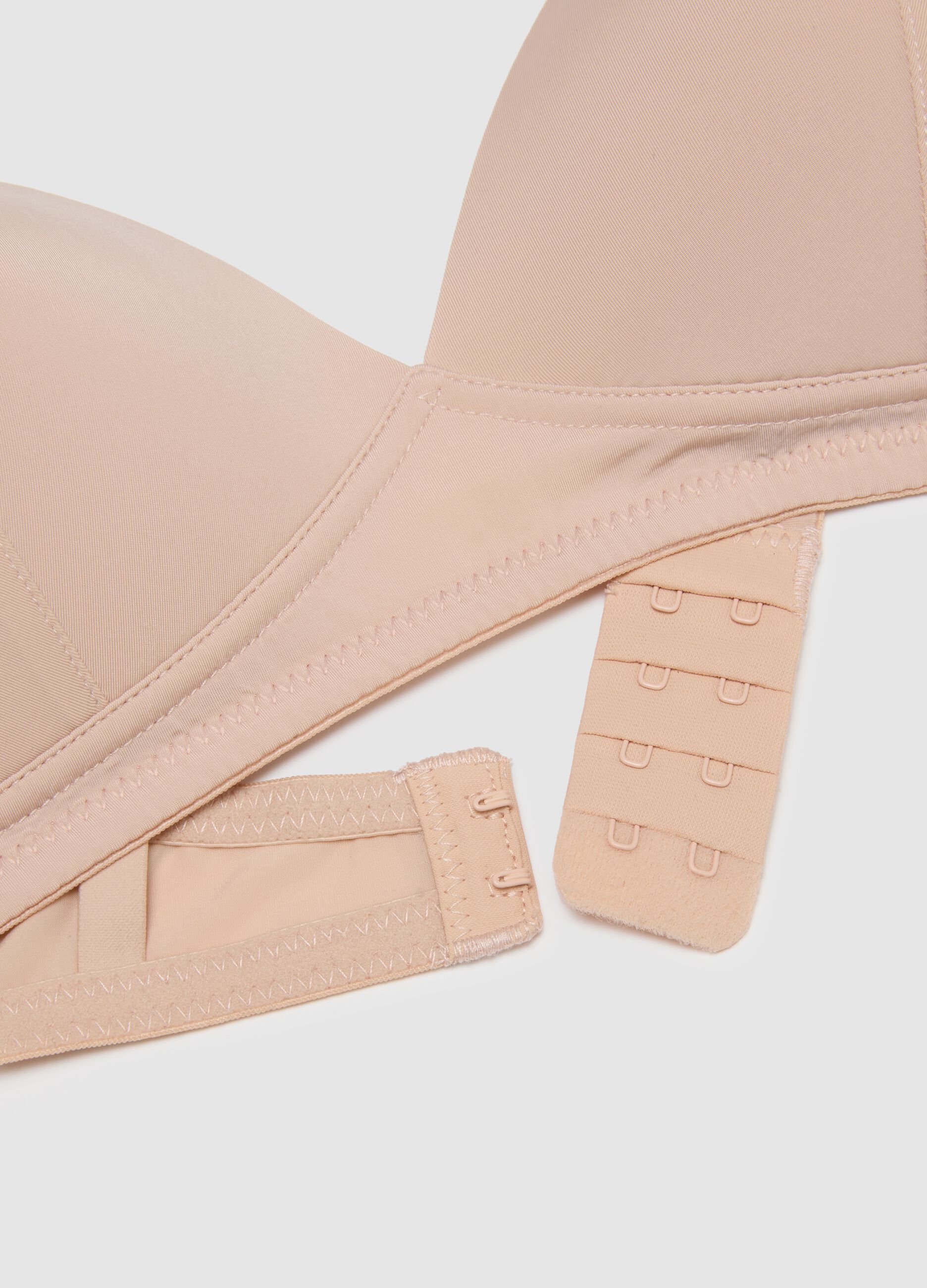 Beige padded balconette bra