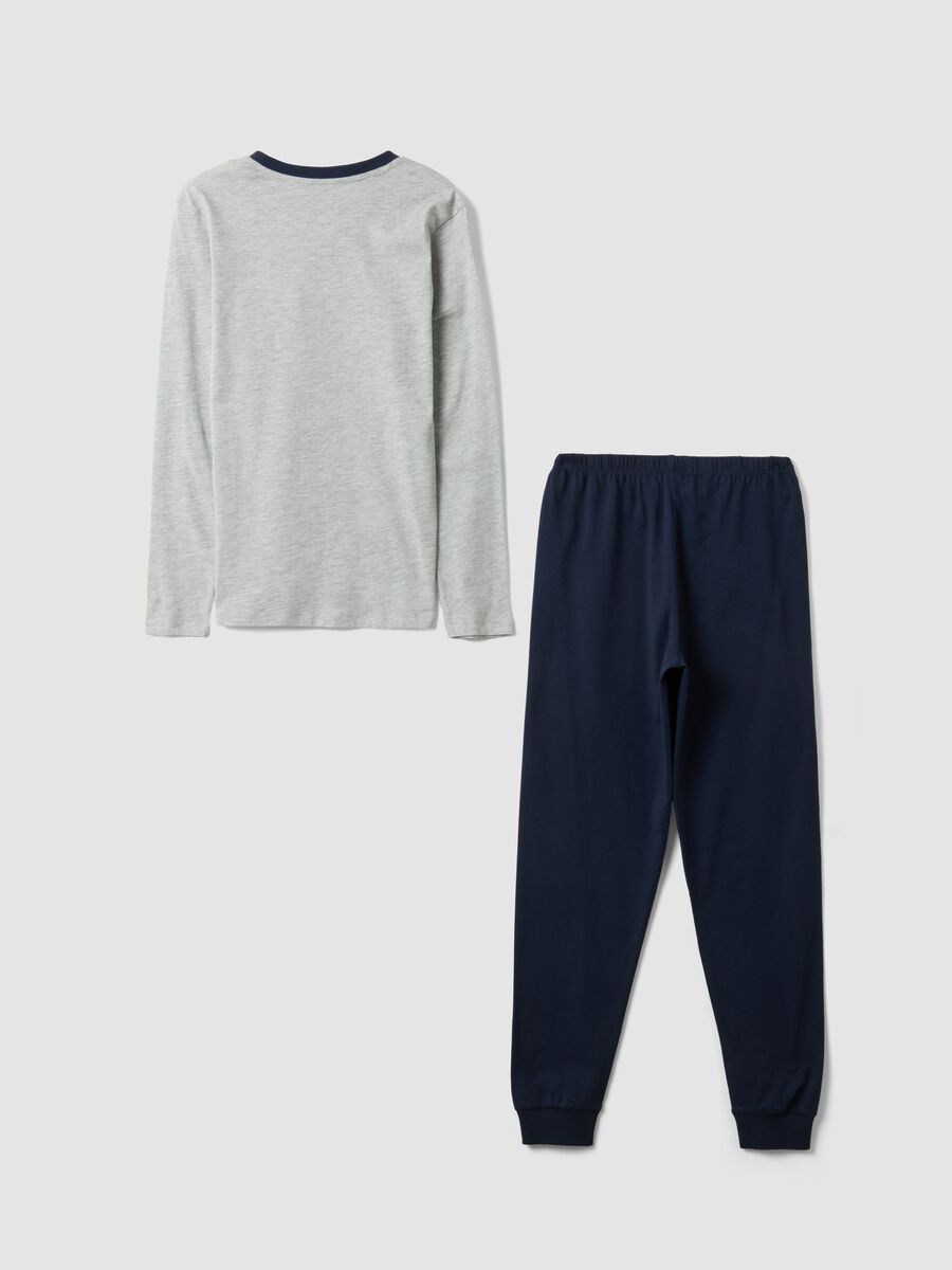 Multicolour organic cotton and viscose blend printed pyjamas for boys_1