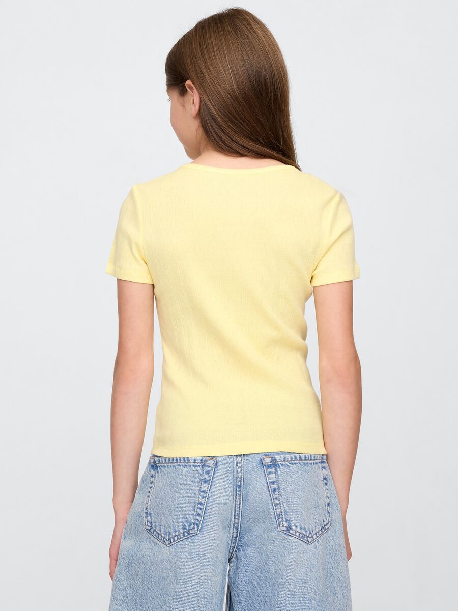 T-shirt in cotone a costine_1